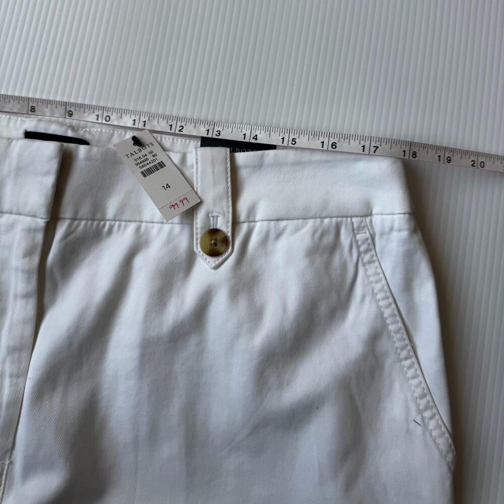 Talbots Wide Leg Pant White NWT Sz 14 Cotton Modal Trouser Chino Summer Resort - Picture 15 of 15
